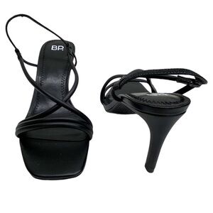 BP. Black Billy Strappy Heeled  Dress Sandals 9.5